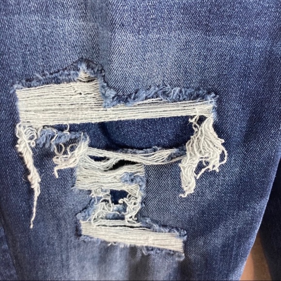 American Eagle AEO Curvy Highest Rise Jegging Destructed Dark Jeans Women’s Sz 4 - Picture 3 of 6